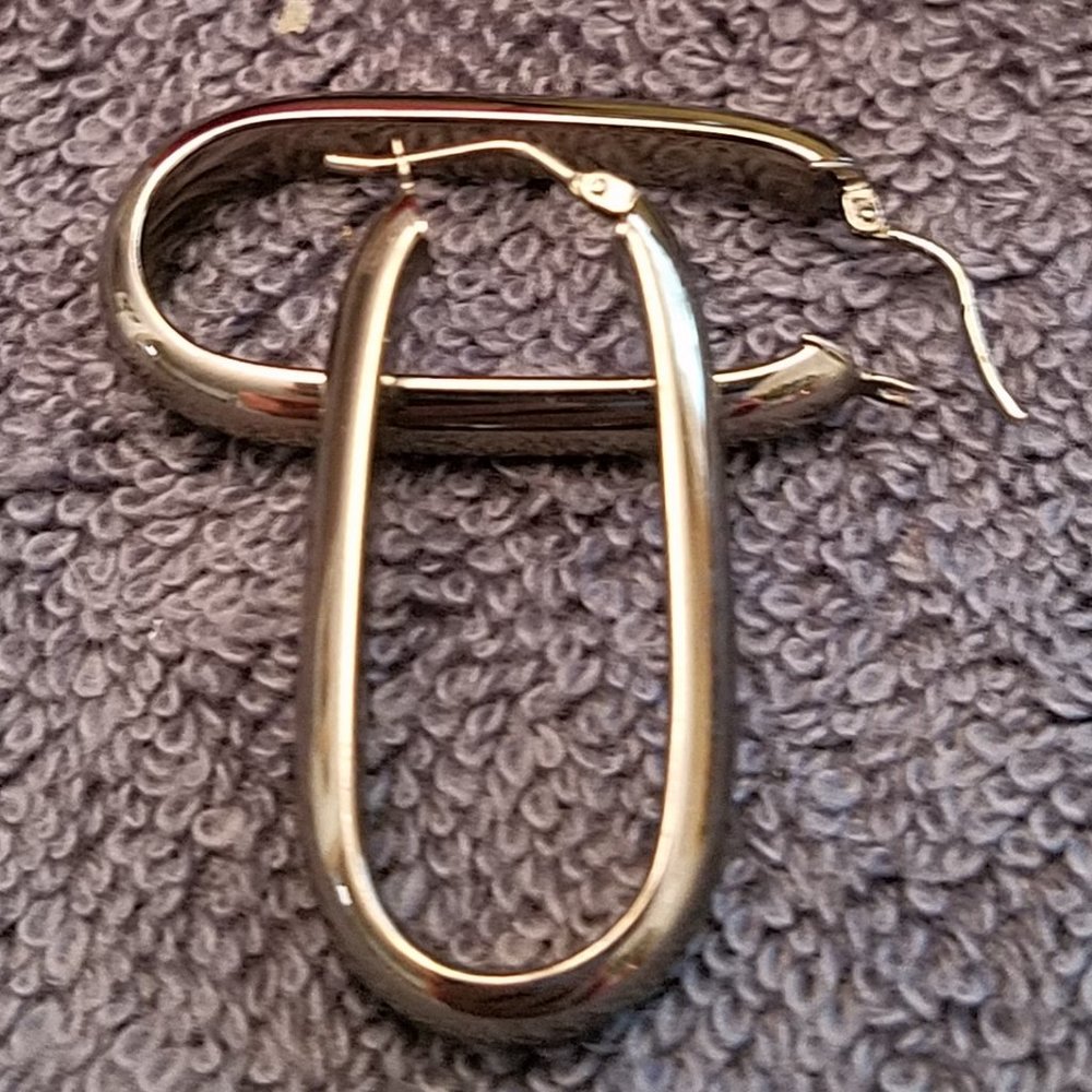 Milor Italy Oblong Earrings w/Gunmetal Finish